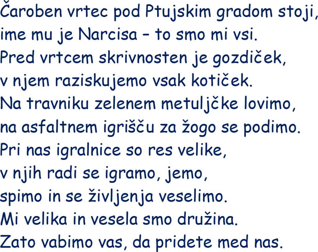 Enota Narcisa Vrtec Ptuj